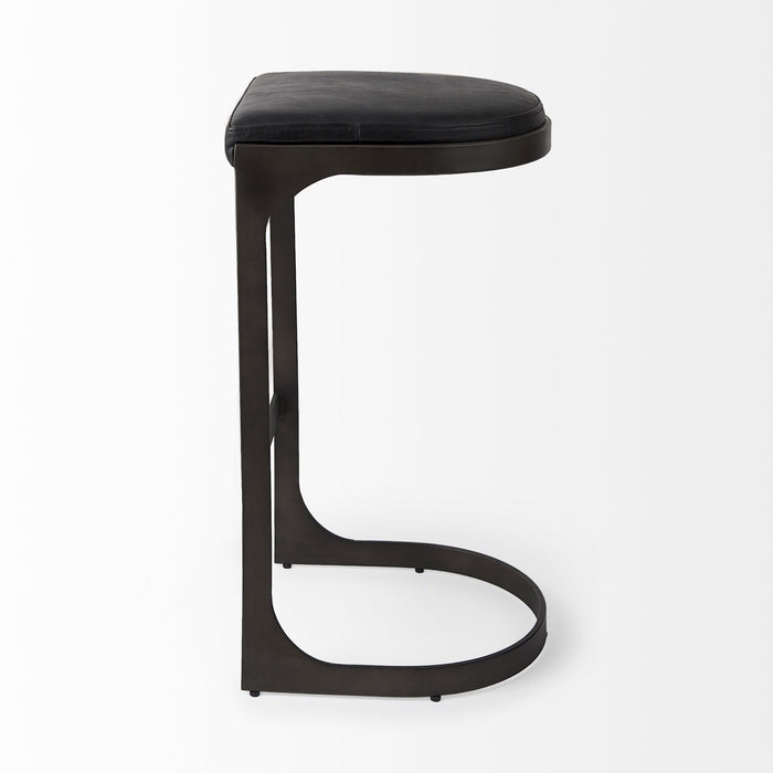 Iron Backless Bar Chair - Black