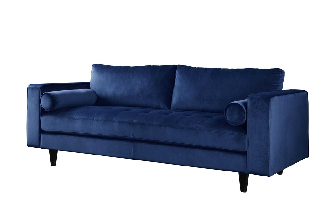 Sofa Velvet With Black Legs - Navy Blue