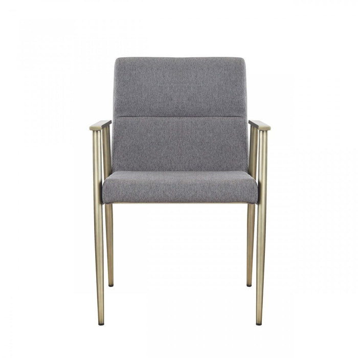 Brass Contemporary Dining Chair - Gray Antique