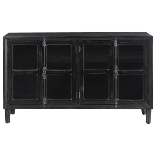 Sylvia - 4-Door Accent Cabinet - Black - Simple Home Plus