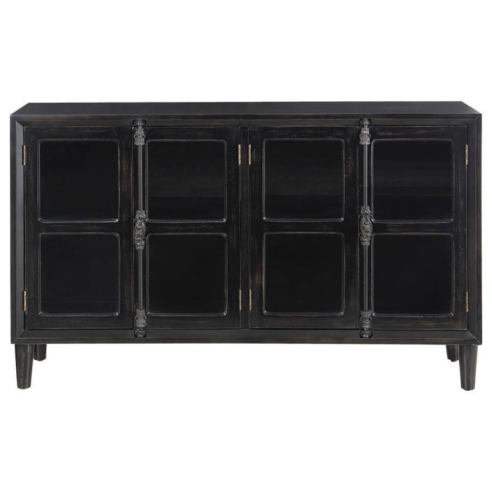 Sylvia - 4-Door Accent Cabinet - Black - Simple Home Plus