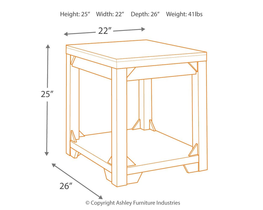 Fregine - Whitewash - Rectangular End Table - Simple Home Plus