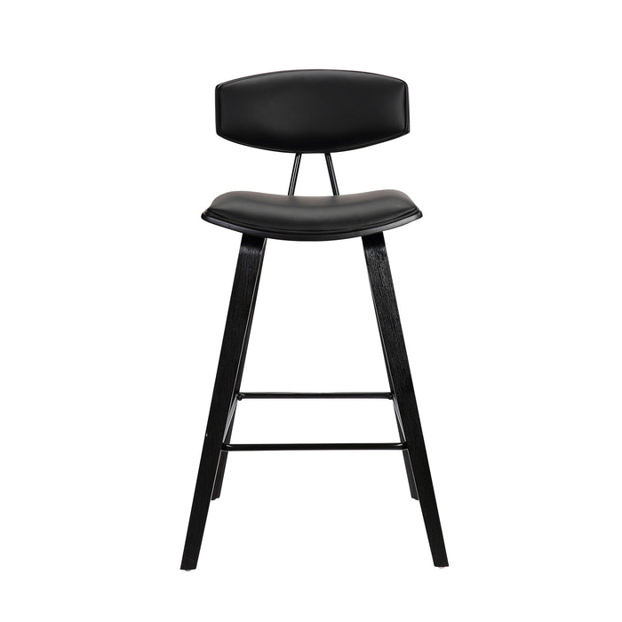 Iron Low Back Counter Height Bar Chair - Black