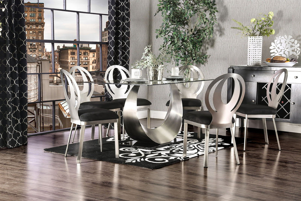 Orla - Dining Table - Silver / Black - Simple Home Plus