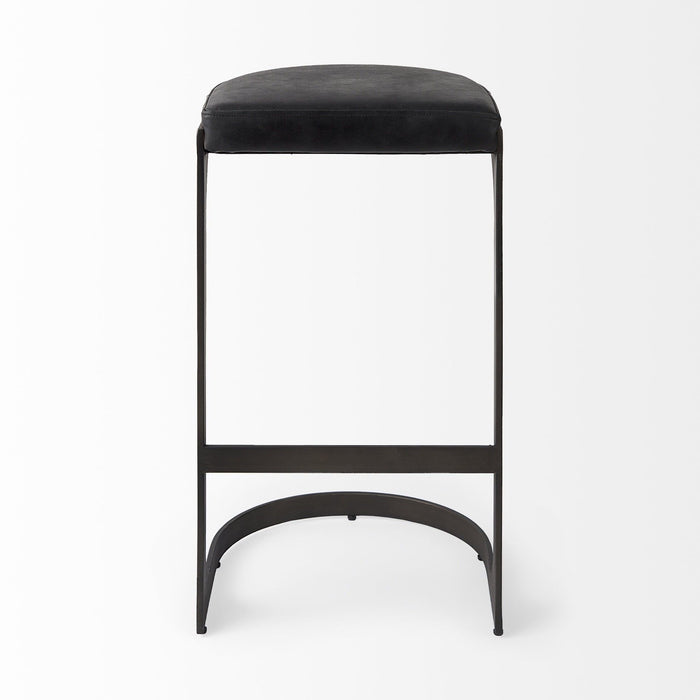 Iron Backless Bar Chair - Black