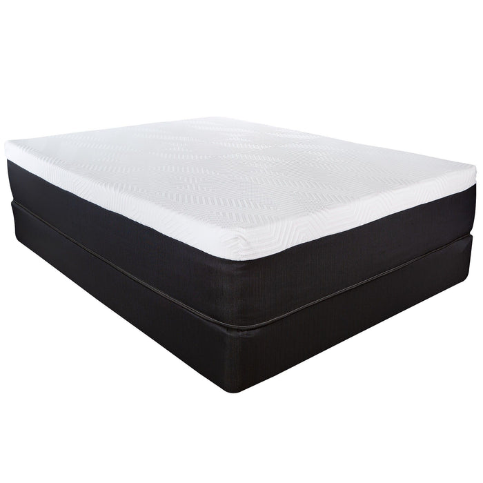 13" Full California King Hybrid Lux Memory Foam And Wrapped Coil Mattress - White / Black