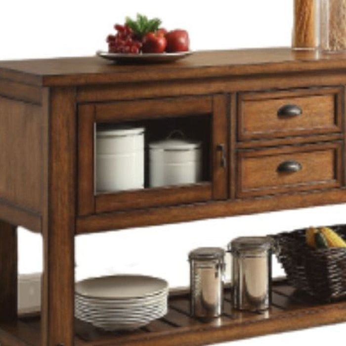 Rolling Kitchen Cart With Storage - Rustic Brown