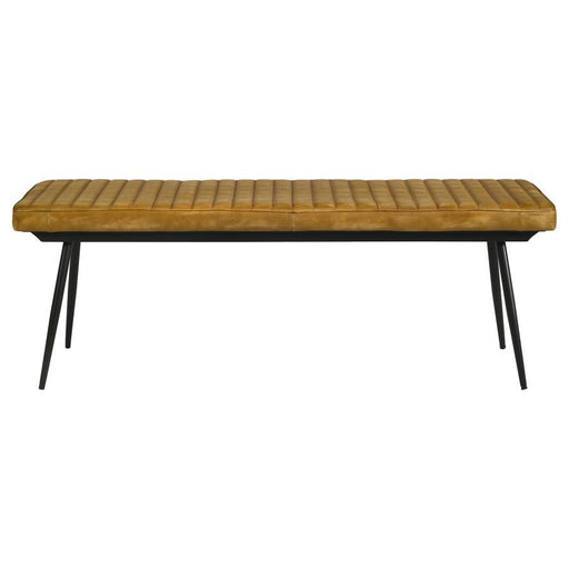 Misty - Cushion Side Bench - Camel And Black - Simple Home Plus