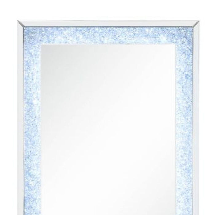 47" Faux Diamonds Lighted Accent Mirror - Mirrored