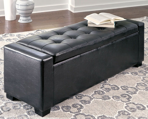 Benches - Black - Upholstered Storage Bench - Faux Leather - Simple Home Plus