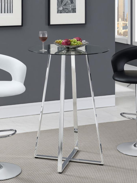 Zanella - Glass Top Bar Table - Chrome - Simple Home Plus