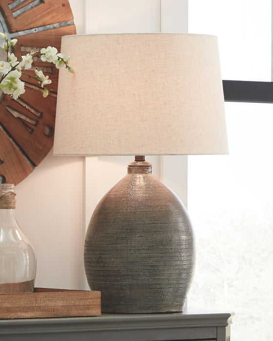 Joyelle - Gray - Terracotta Table Lamp - Simple Home Plus