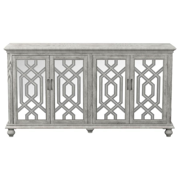 Melanie - 4-Door Accent Cabinet - Antique White - Simple Home Plus