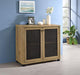 Mchale - Accent Cabinet With Two Mesh Doors - Golden Oak - Simple Home Plus