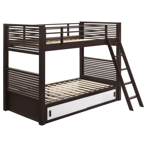 Oliver - Twin Over Twin Bunk Bed - Java - Simple Home Plus