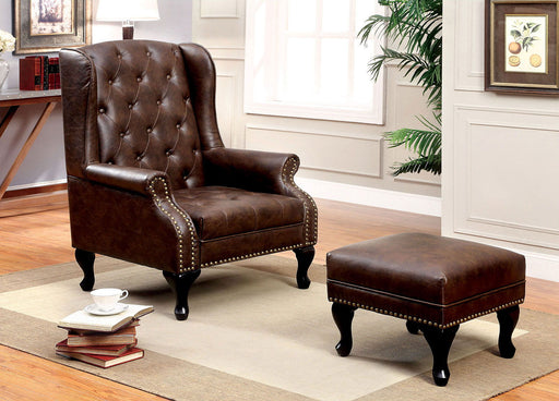 Vaugh - Ottoman - Rustic Brown - Simple Home Plus