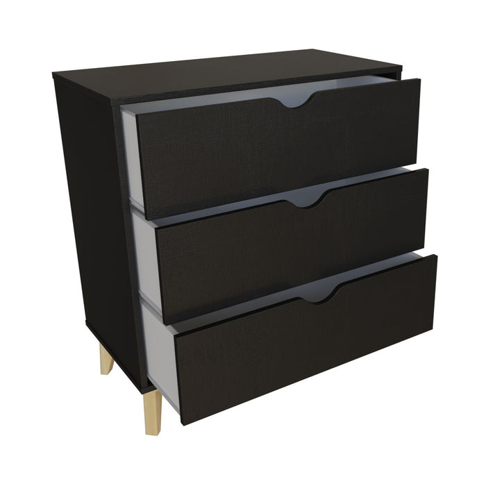 3 Drawer Dresser - Black