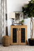 Bristol - Metal Mesh Door Accent Cabinet - Golden Oak - Simple Home Plus