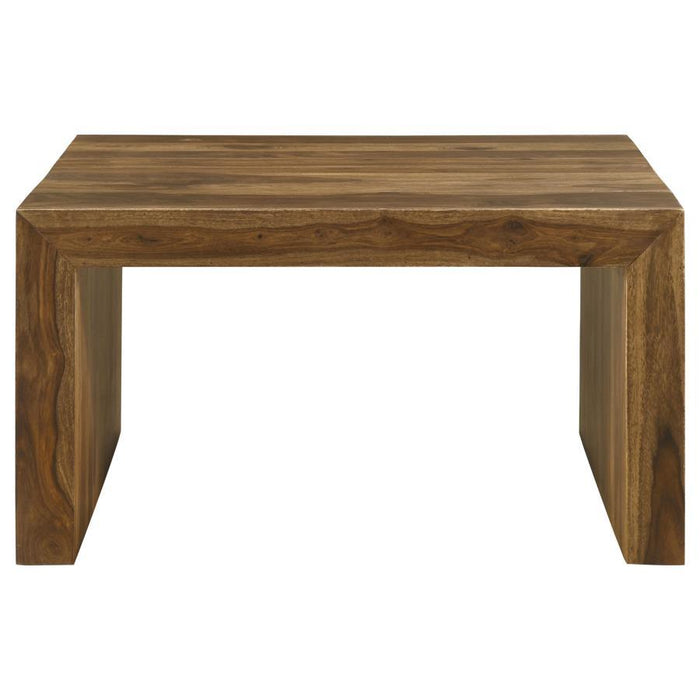 Odilia - Square Solid Wood Coffee Table - Auburn - Simple Home Plus