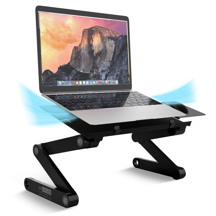 Folding Laptop Desk Or Laptop Stand With Mousepad - Black