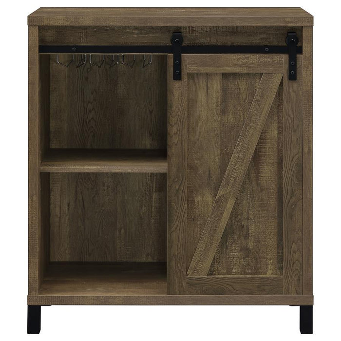 Arlington - Bar Cabinet With Sliding Door - Rustic Oak - Simple Home Plus