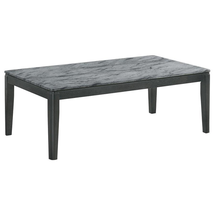 Mozzi - Rectangular Coffee Table Faux Marble - Gray And Black - Simple Home Plus