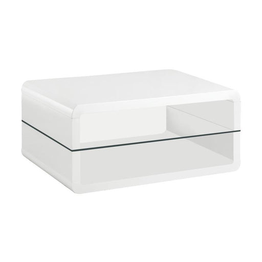 Elana - Rectangle 2-Shelf - Coffee Table - Glossy White - Simple Home Plus