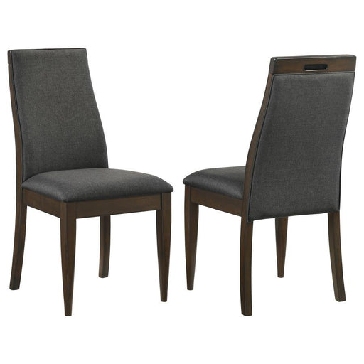 Wes - Upholstered Side Chair (Set of 2) - Gray And Dark Walnut - Simple Home Plus