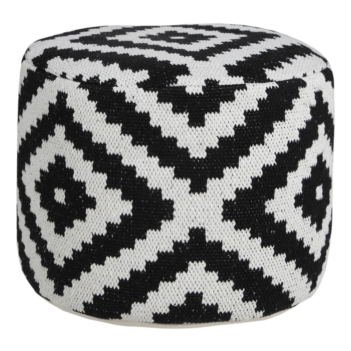 Cotton Blend Ottoman - Black