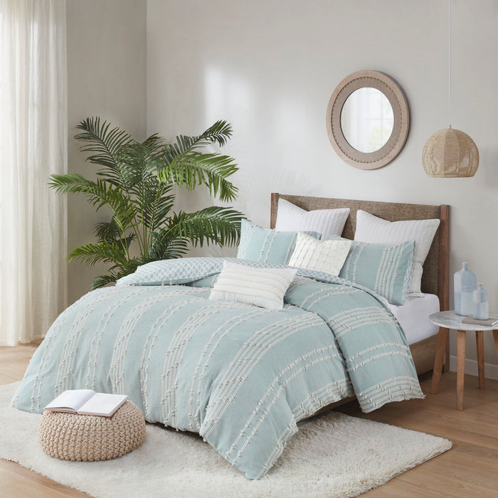 Kara - King 3 Piece Duvet Cover Set - Aqua