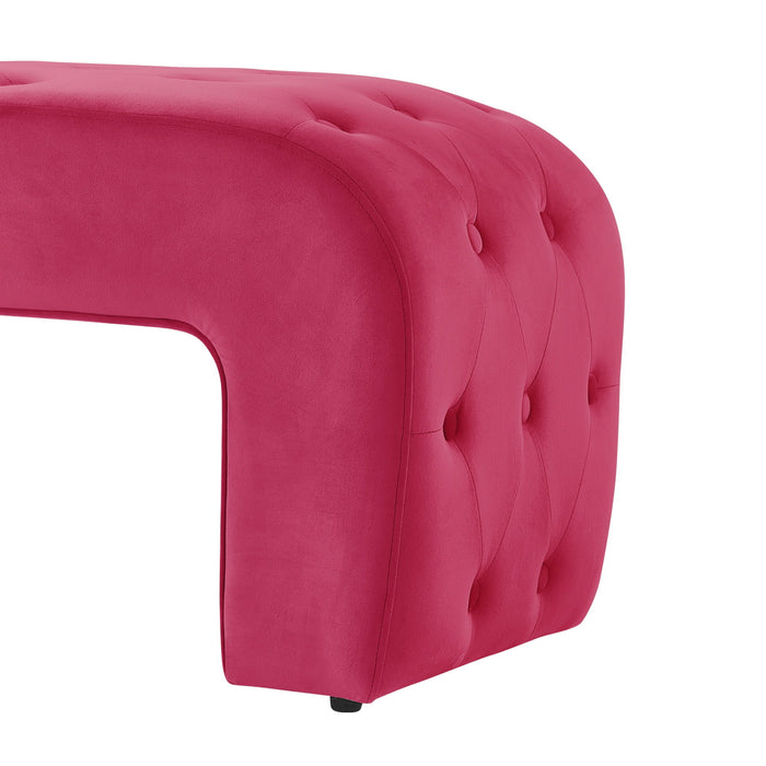 Upholstered Velvet Bench - Fuchsia