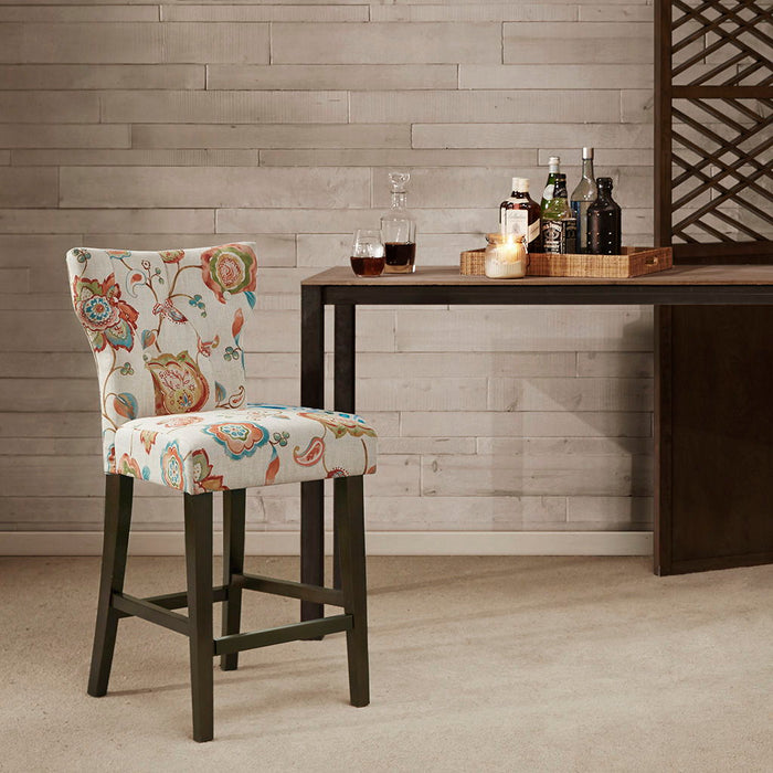 Avila - Tufted Back Counter Stool - Orange Multi