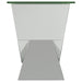 Taffeta - V-Shaped End Table With Glass Top - Silver - Simple Home Plus