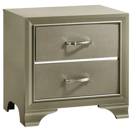 Beaumont - 2-Drawer Rectangular Nightstand - Champagne - Simple Home Plus