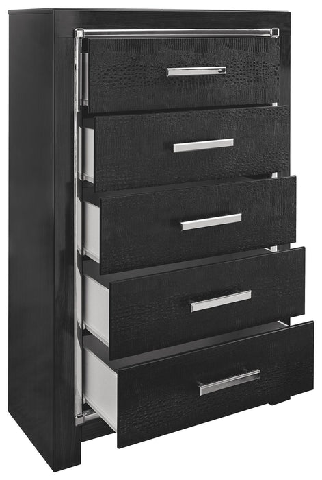 Kaydell - Black - Five Drawer Chest