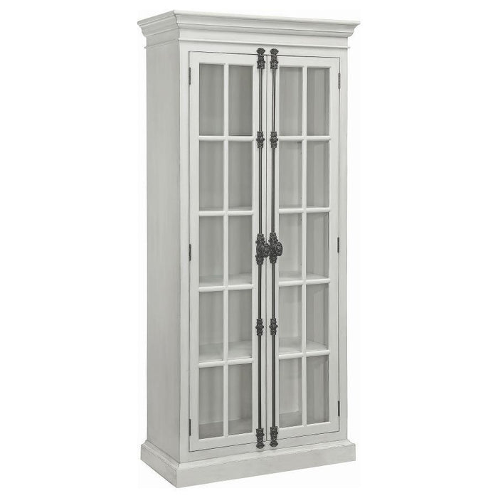 Toni - 2-Door Tall Cabinet - Antique White - Simple Home Plus