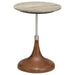 Alicia - Round Marble Top Side Table - Antique White - Simple Home Plus