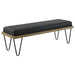 Chad - Upholstered Bench With Hairpin Legs - Dark Blue - Simple Home Plus