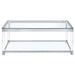 Anne - Coffee Table With Lower Shelf - Chrome And Clear - Simple Home Plus