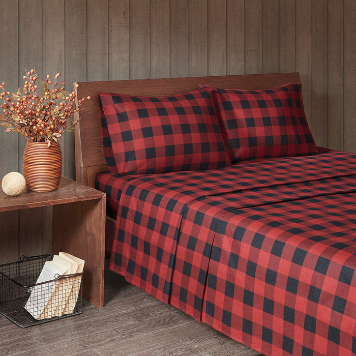 Queen Sheet Set - Red / Black Buffalo Check