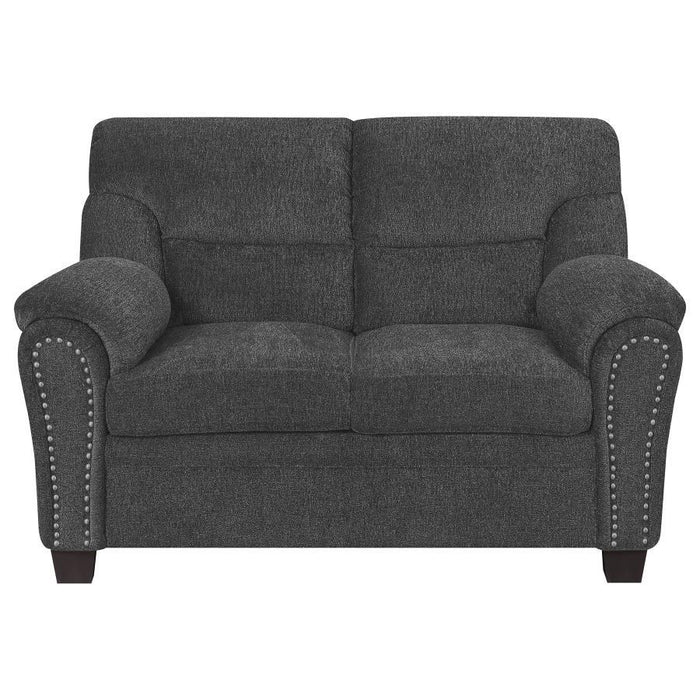 Clemintine - Upholstered Loveseat with Nailhead Trim - Simple Home Plus