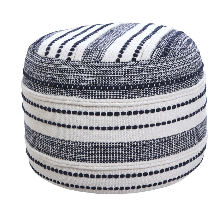 Cotton Round Ottoman - Blue