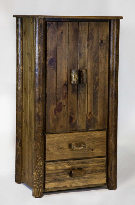 All Wood Armoire - Natural Dark Brown