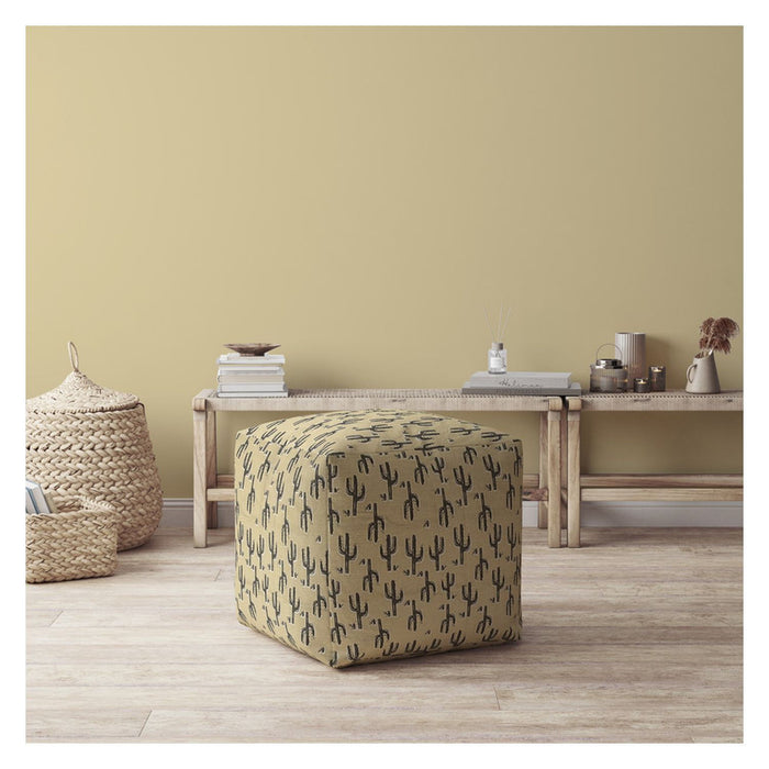 Cotton Cactus Pouf Cover - Beige