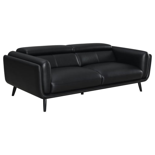 Shania - Track Arms Sofa With Tapered Legs - Black - Simple Home Plus