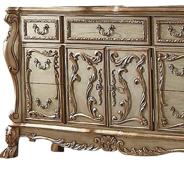 Solid Wood Combo Dresser - Gold