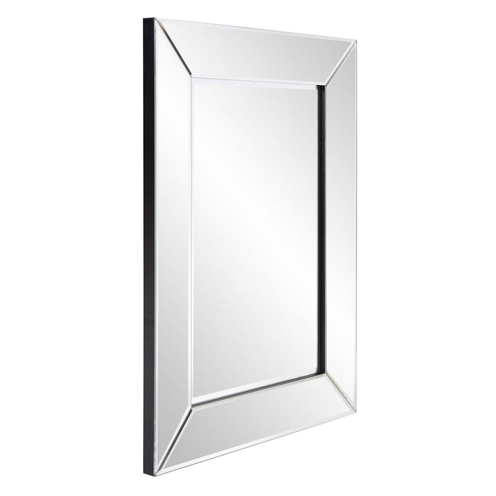 Rectangle Frame Mirror With Mirrored And Beveled Edge - Silver