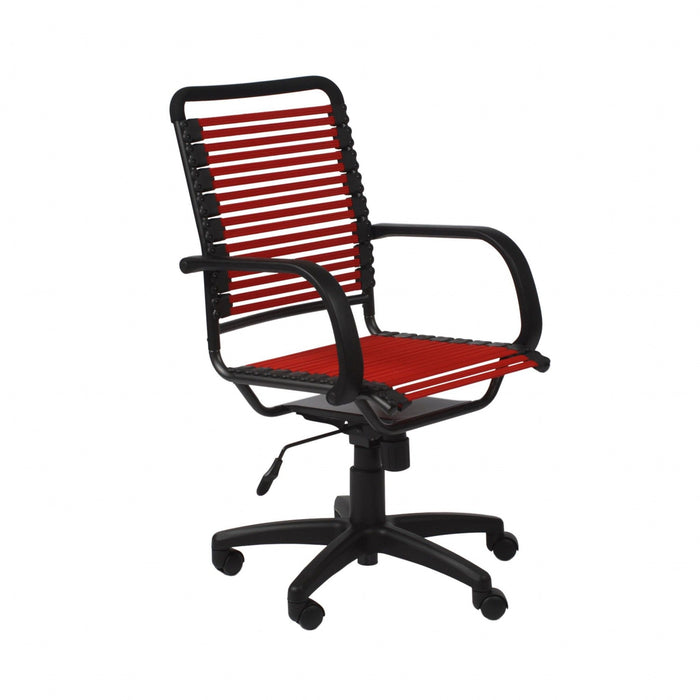 Adjustable Swivel Bungee Rolling Office Chair - Red / Black