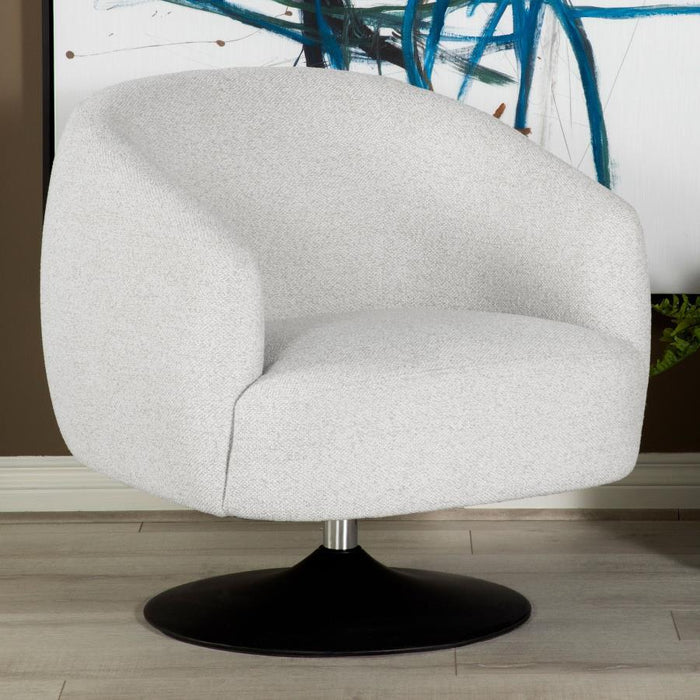 Dave - Upholstered Swivel Accent Chair - Beige And Matte Black - Simple Home Plus