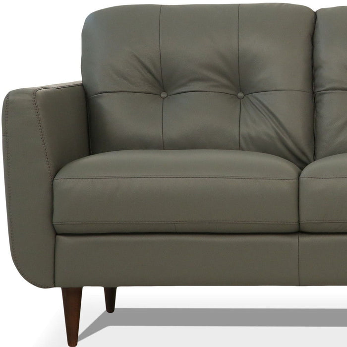 Leather Sofa With Black Legs - Green